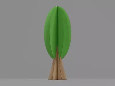 Paper Tree V5 Low-poly 3D model