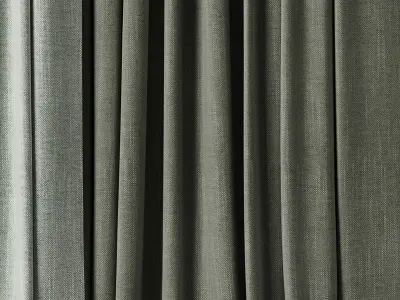 Green curtains collections 01 HBH Low-poly 3D model