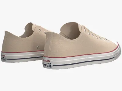 Chuck Taylor All Star Classic Low Top Cream 3D model
