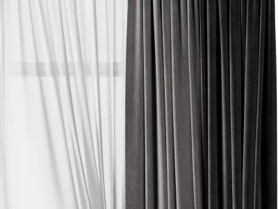  Curtains when open window 08 HBH 3D model