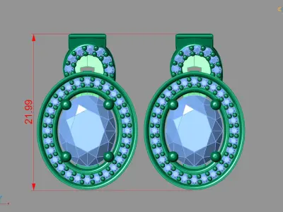Women Earrings 3DM STL Womens Earring Renders 3D print models   3D print model 36