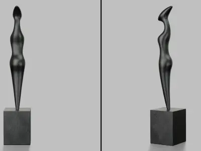 Modern abstract sculpture 042 Low-poly 3D model