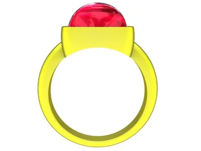 A7786 Caboncho Stone Women Ring 3D print model