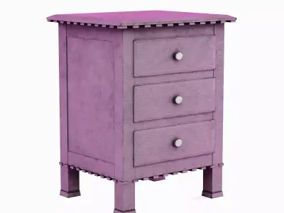 Old Wooden Dresser A 07 Low-poly 3D model