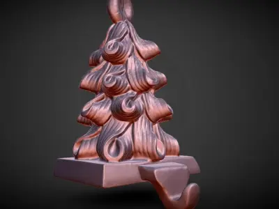 candy cane Christmas  stocking holder 3D print model