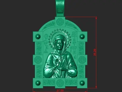 ORTHODOX PENDANT WITH PRAYER MATRONA OF MOSCOW 3D print model