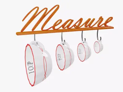 Kitchen Measuring Cups Low-poly 3D model