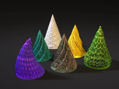 Christmas tree pass set 6 pieces 3D print model