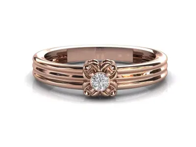 STL 3DM Print Ready Women Diamond Ring Lightweight Printable  3D print model 100