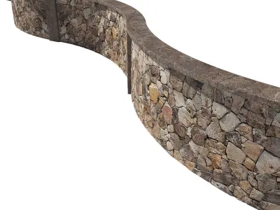 Ultra realistic Stone fence 3D model purchase