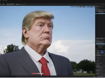 PhotoRealistic Trump portriat  Unreal Engine and Maya Version 3D model