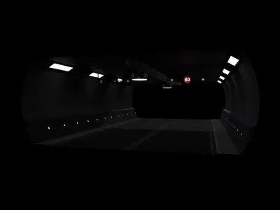 PBR Tileable Road Tunnel Interior Low-poly 3D model