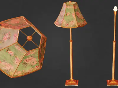Victorian Standard Lamp  Floor Lamp Low-poly 3D model