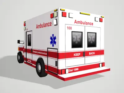 Ambulance 3d Low poly Model 3D model