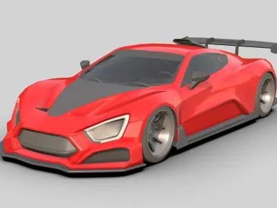 Sport Car 2025  Low-poly 3D model