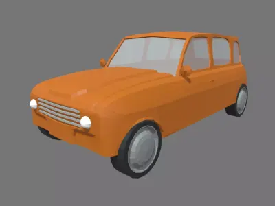 Low Poly Classic Car 02 Low-poly 3D model