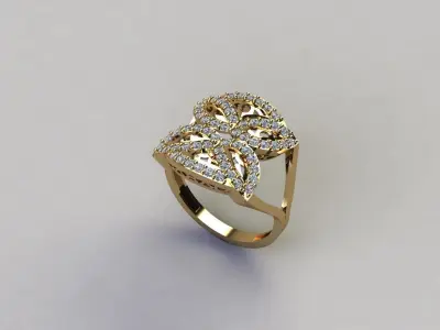 STL 3DM Women Ring Womens Ring Diamonds With Stone Model 3D print model