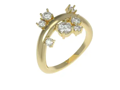 luxury female ring 3D print model