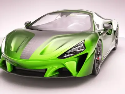 Generic Supercar v19 petrol version Low-poly 3D model