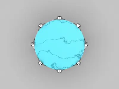 Luxury ring with turquoise model gr0031 3D print model