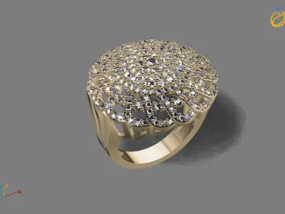 STL 3DM Print Ready Women Diamond Ring Lightweight Printable  3D print model 51
