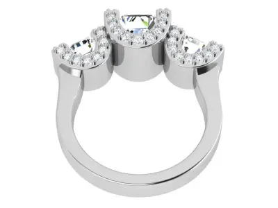Emerald Diamond Ring 3943 3D print model