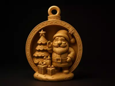 Festive Santa Claus Christmas Ornament Holiday Decor 3D print model