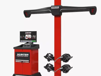 Hunter HE421 HawkEye Elite Wheel Aligner Car Equipment 3D model
