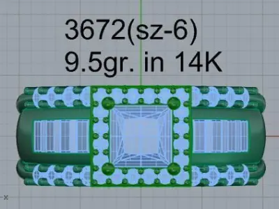 Square Halo Ring 3672 3D print model