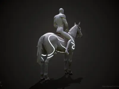 Wind Horse Animated Asset Low-poly 3D model