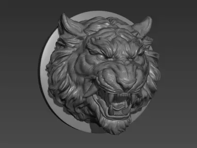 Tiger head in Japanese style 3D print model