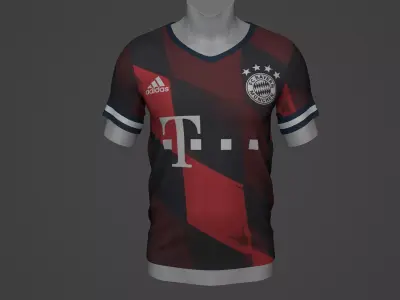 bayern munchen Football Jersey T-Shirt - Soccer Kit Low-poly 3D model