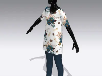 Female Cloth Dress Low-poly 3D model