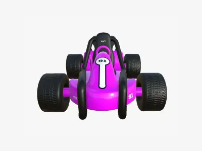 Cartoon Kart G05 Pink - Vehicle Racing Design Low-poly 3D model