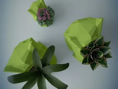Flower pot bulbasaur Low-poly 3D model
