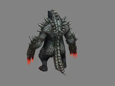 Godzilla - black bear monster Low-poly 3D model