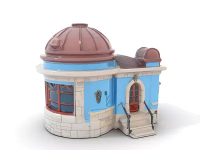 Charming Observatory Building model pack Low-poly 3D model