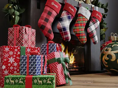 Christmas decor set 02 3D model