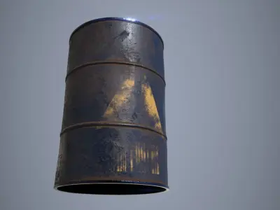 Hazardous Oil Drum PBR Game ready Low-poly 3D model