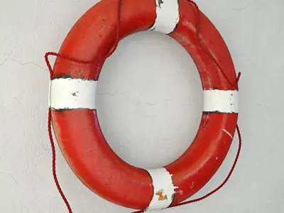 1950s Red White Nautical Life Preserver 3D model