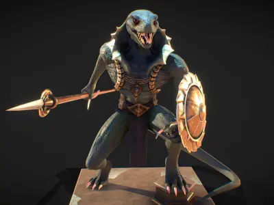 Reptilian Guard Low-poly 3D model