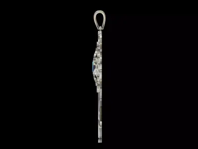 gold stl 3dm Plaque Gothic Cross with Turquoise gp0137 3D print model