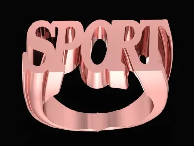 Bold SPORT Letter Men Ring  2568 3D print model