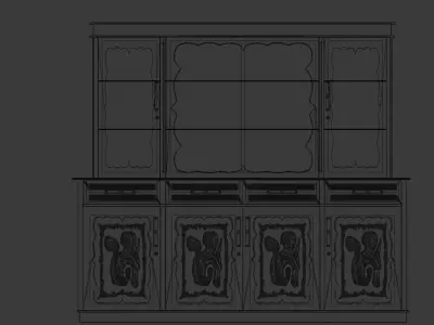 Medieval display cabinet 3D model