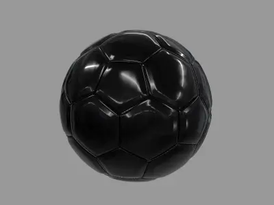 Black Football with Stitching 3D model