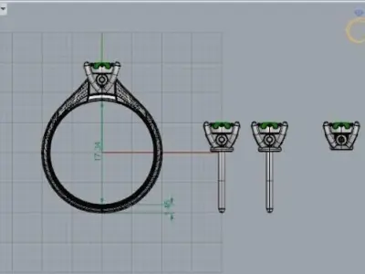 diamond ring earring pendant set 22 3D print model