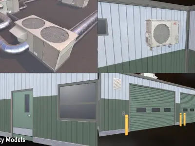 Warehouse 01 Model - Game Ready Low-poly 3D model