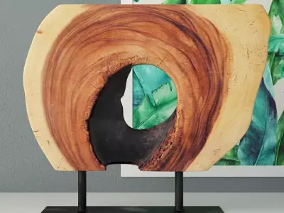 Wooden Decoration on Stand 3D model