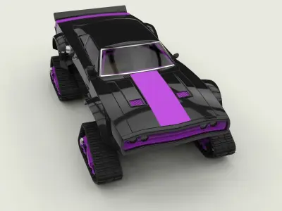 Dodge Charger with Mattracks Suspension tracks 3D model