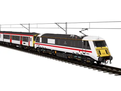 Electric Train Animated 3D Model Low-poly 3D model